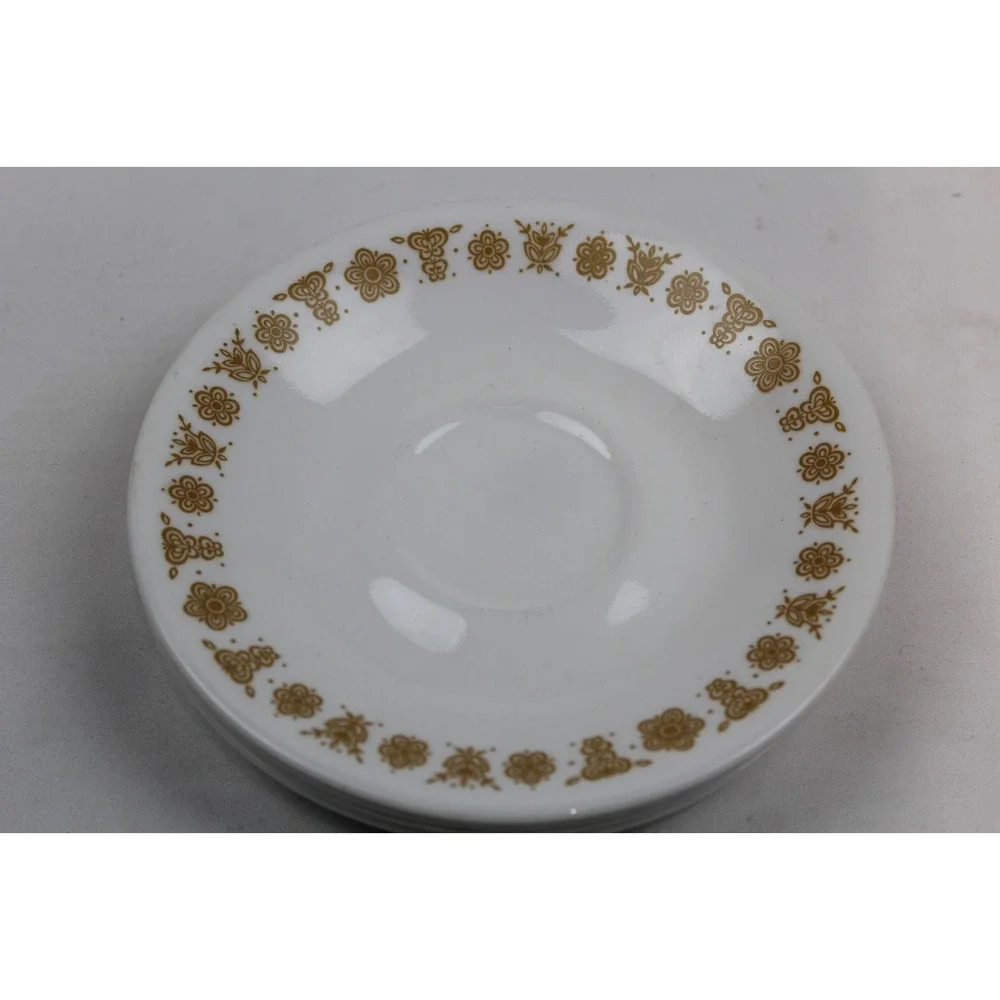 Corelle by Corning Ware Butterfly Gold Dinner Plates 5 Yellow Flower Vintage 70s